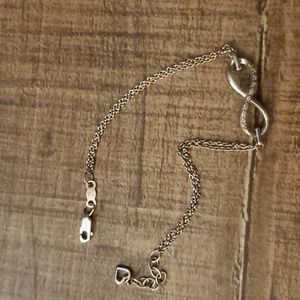 Silver diamond infinity bracelet